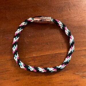 Braided Multicolor Bracelet with Rose Gold Clasp